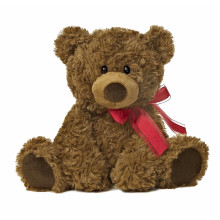 CHStoy popular design stuffed plush toy brown teddy bear with red bow-tie